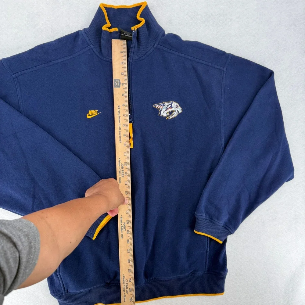 VTG Nike Team‎ Nashville Predators 1/4 Zip Sweatshirt Mens M NHL Hockey Y2K